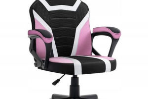 🎮 Fotel gamingowy czarno-różowy Huzaro dla dziewczynek od 80 cm do 150 cm wzrostu